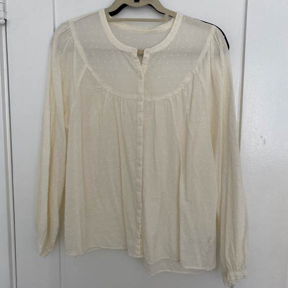 Madewell Tops - Madewell Cream textured balloon sleeve blouse